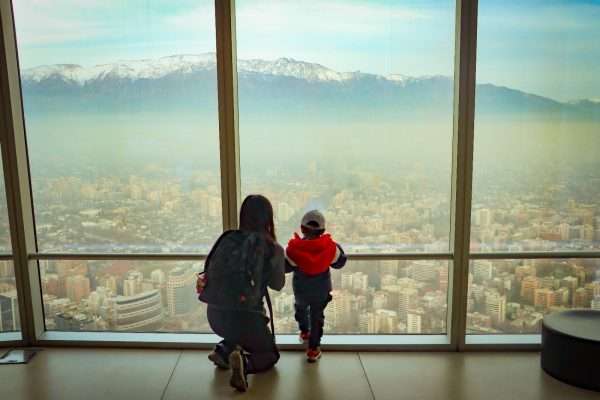 Vista aérea de la capital de Chile